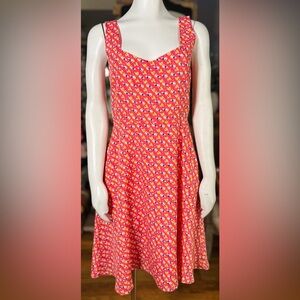 Paul & Joe Sister Coral Pink ScopyCat Sleeveless Dress w/ Pockets, Sz 6/FR38